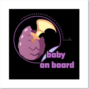 baby on board Posters and Art